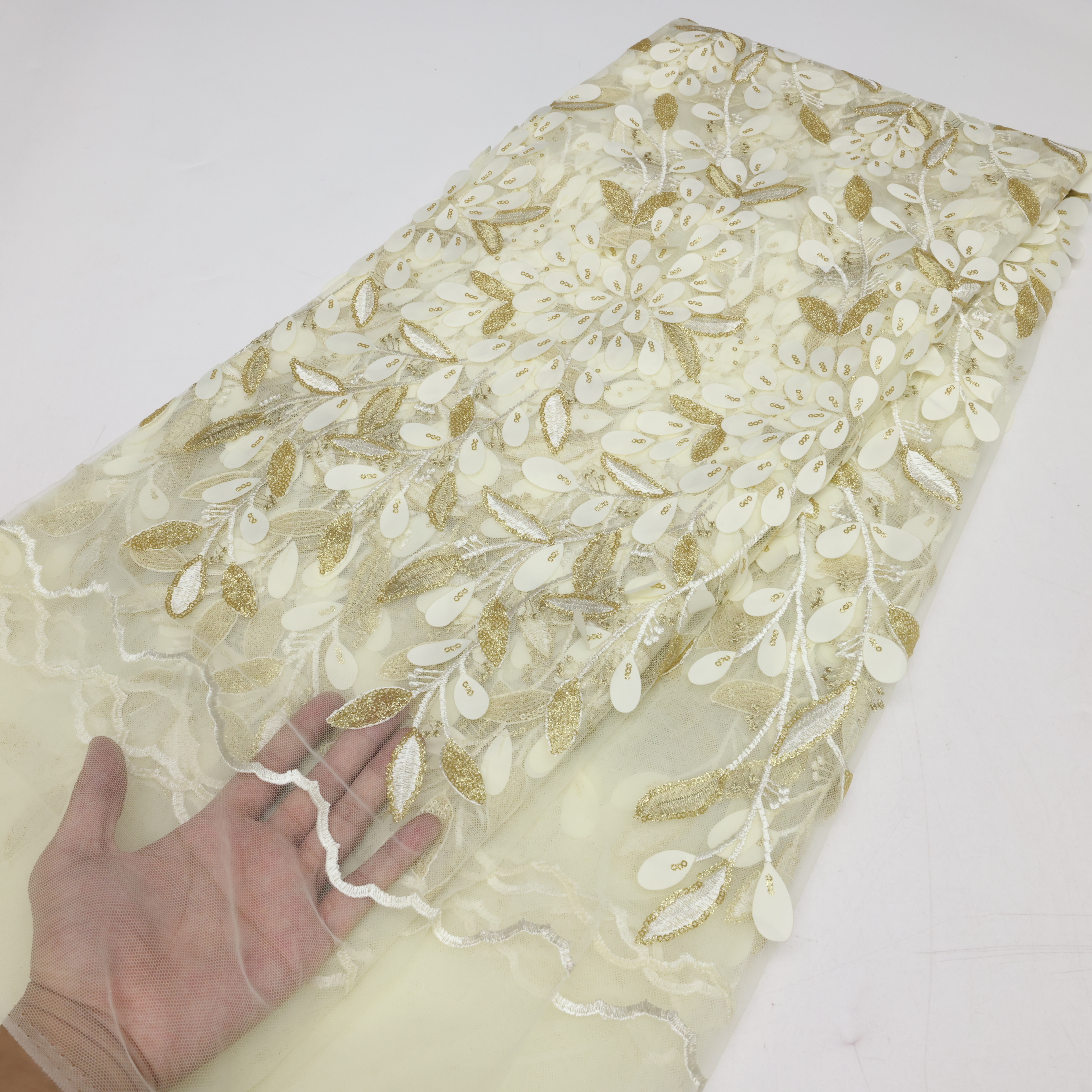 Embroidery Ai - French Embroidery Sequins Lace Fabric 2025