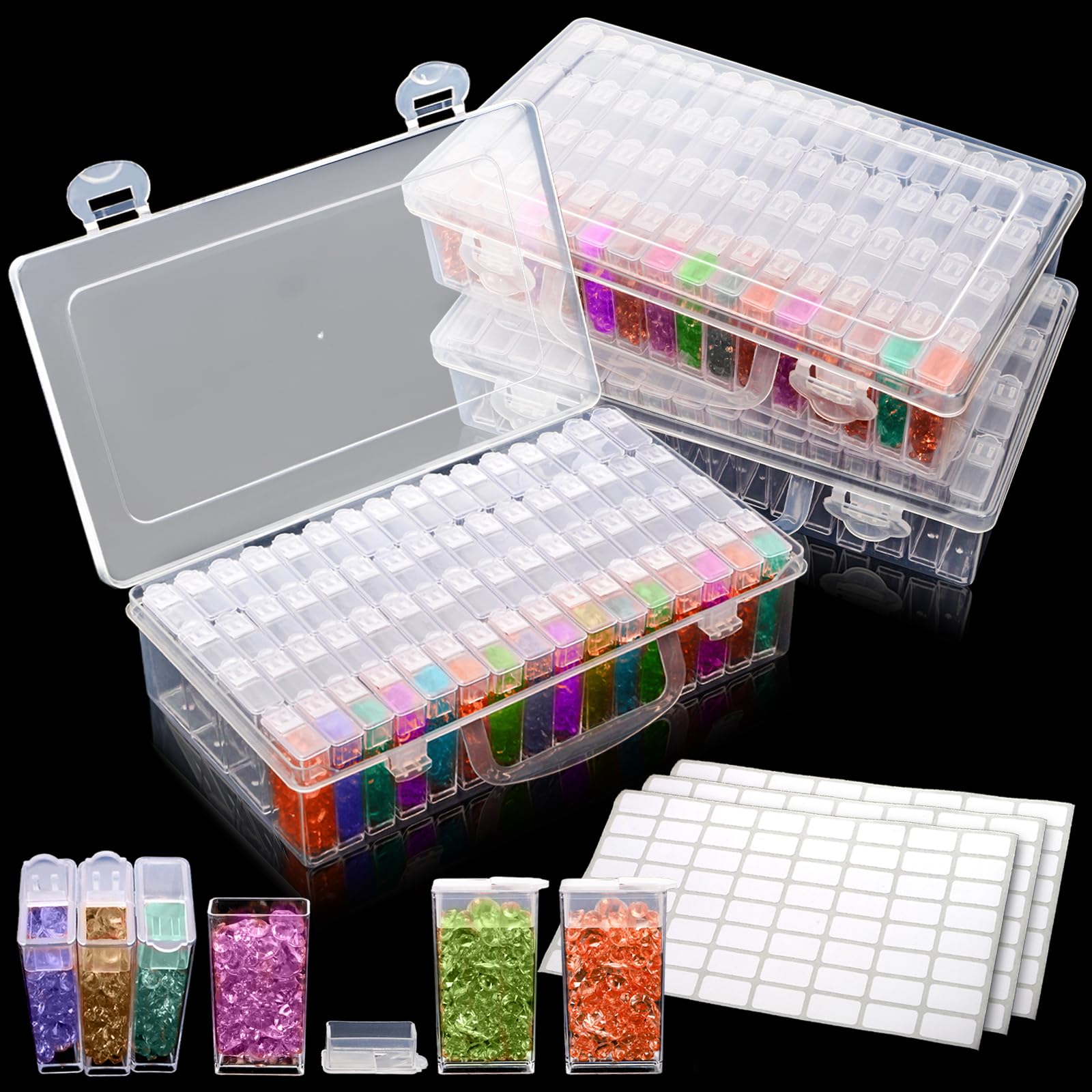 Embroidery Beads - Diamond Art Storage Containers, 64/30 Grids