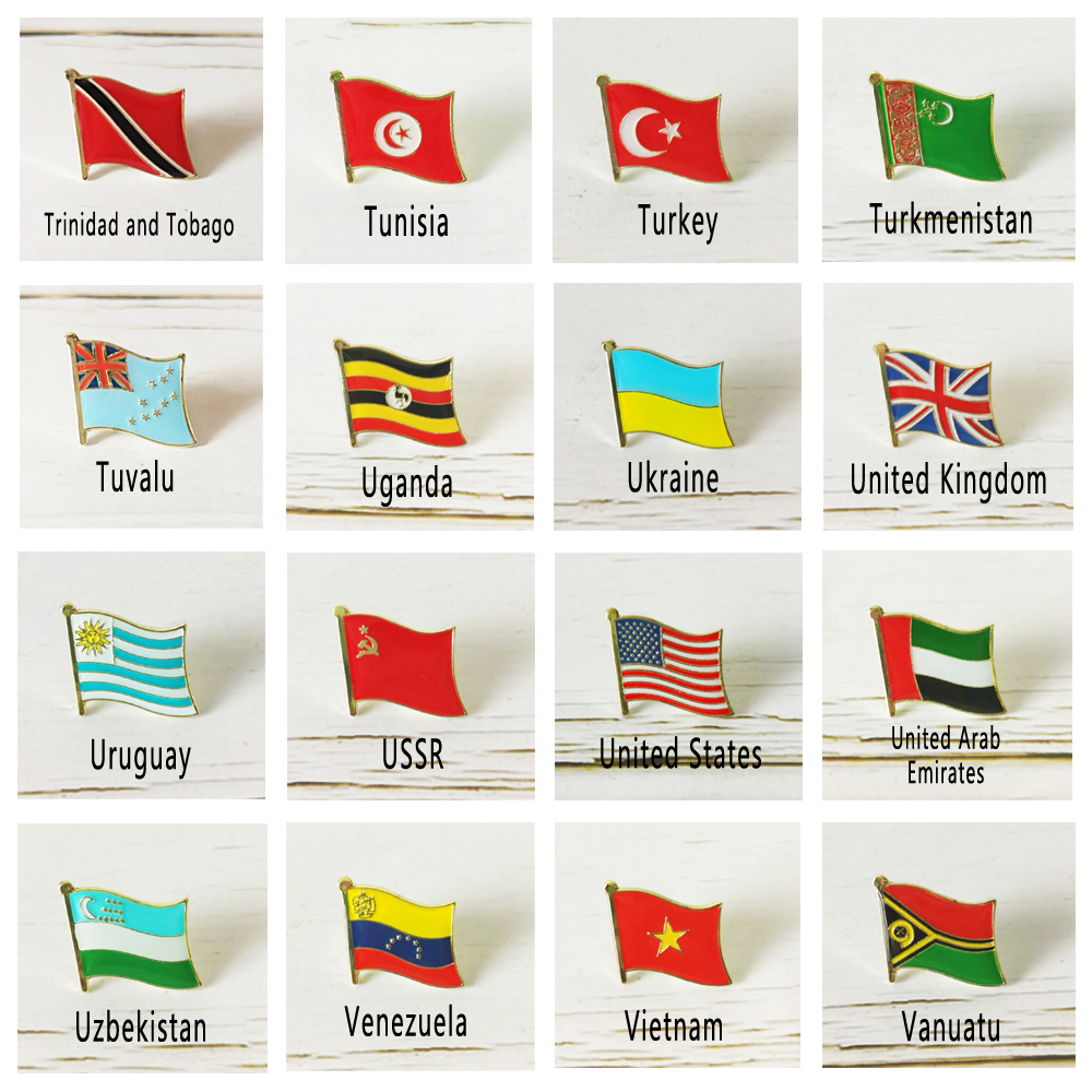 Embroidery World - National Flag Metal Lapel Pin Country