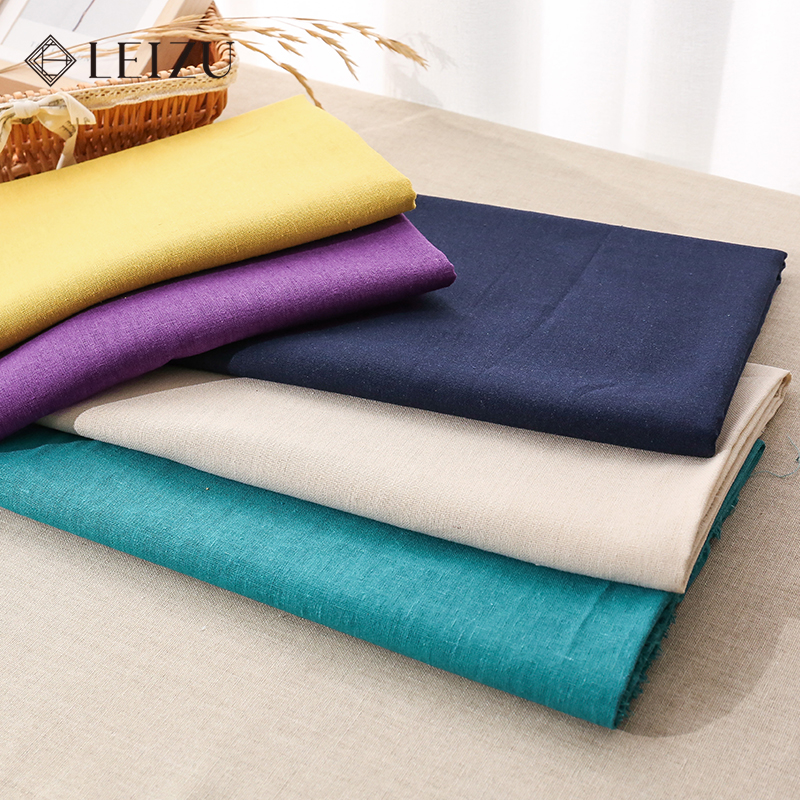 Linen Fabric Natural - 130x45cm Pure Color Soft Cotton And