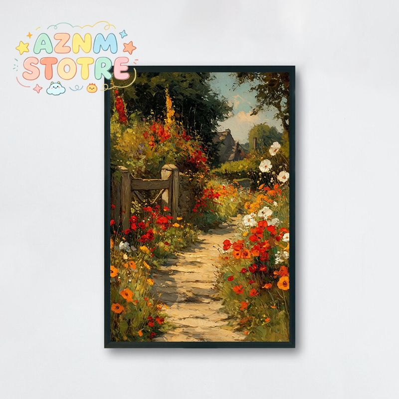 Embroidery Art Painting - Retro Nostalgia Wildflower Farmhouse House Jungle