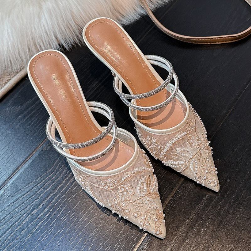 Embroidery Beads - Sexy String Beads Mesh High Heels