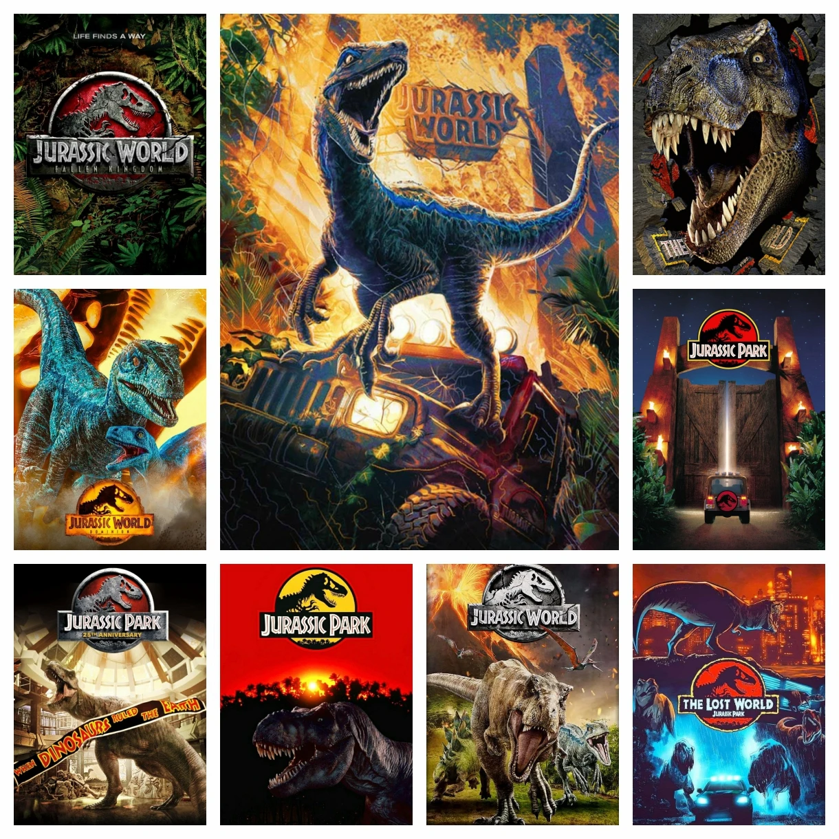 Embroidery World - Jurassic World Diamond Painting Kit Dinosaur