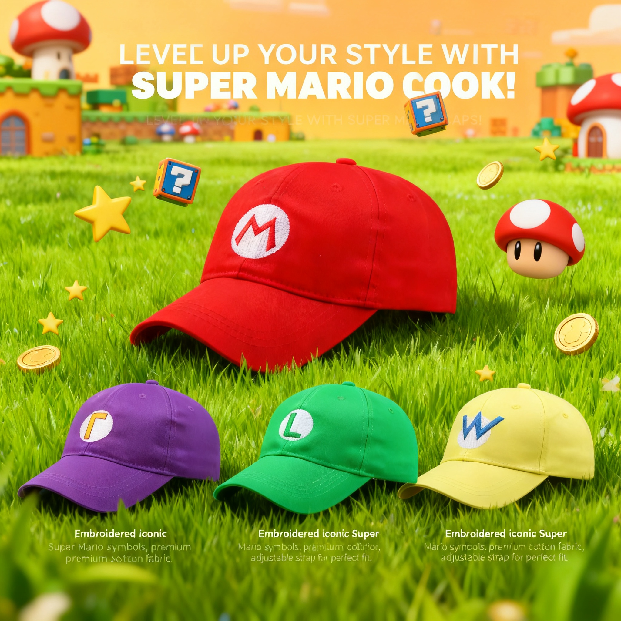 Mario Baseball Cap Embroidery  – Embroidery Gift Bewertung und Preis