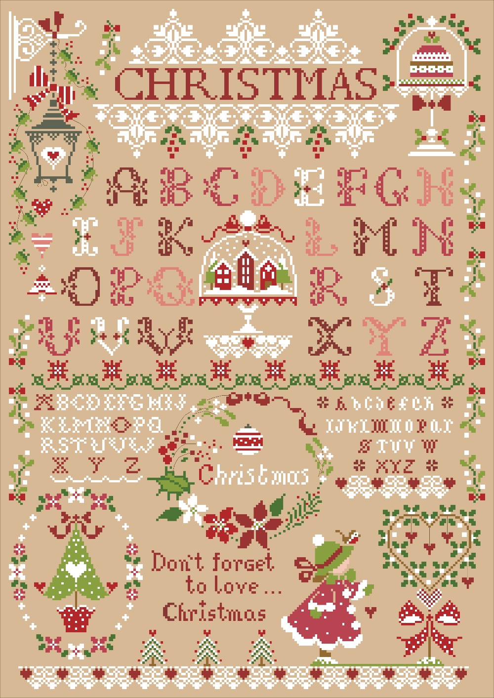 Christmas girl cross stitch ki – Embroidery Xmas Kits Bewertung und Preis