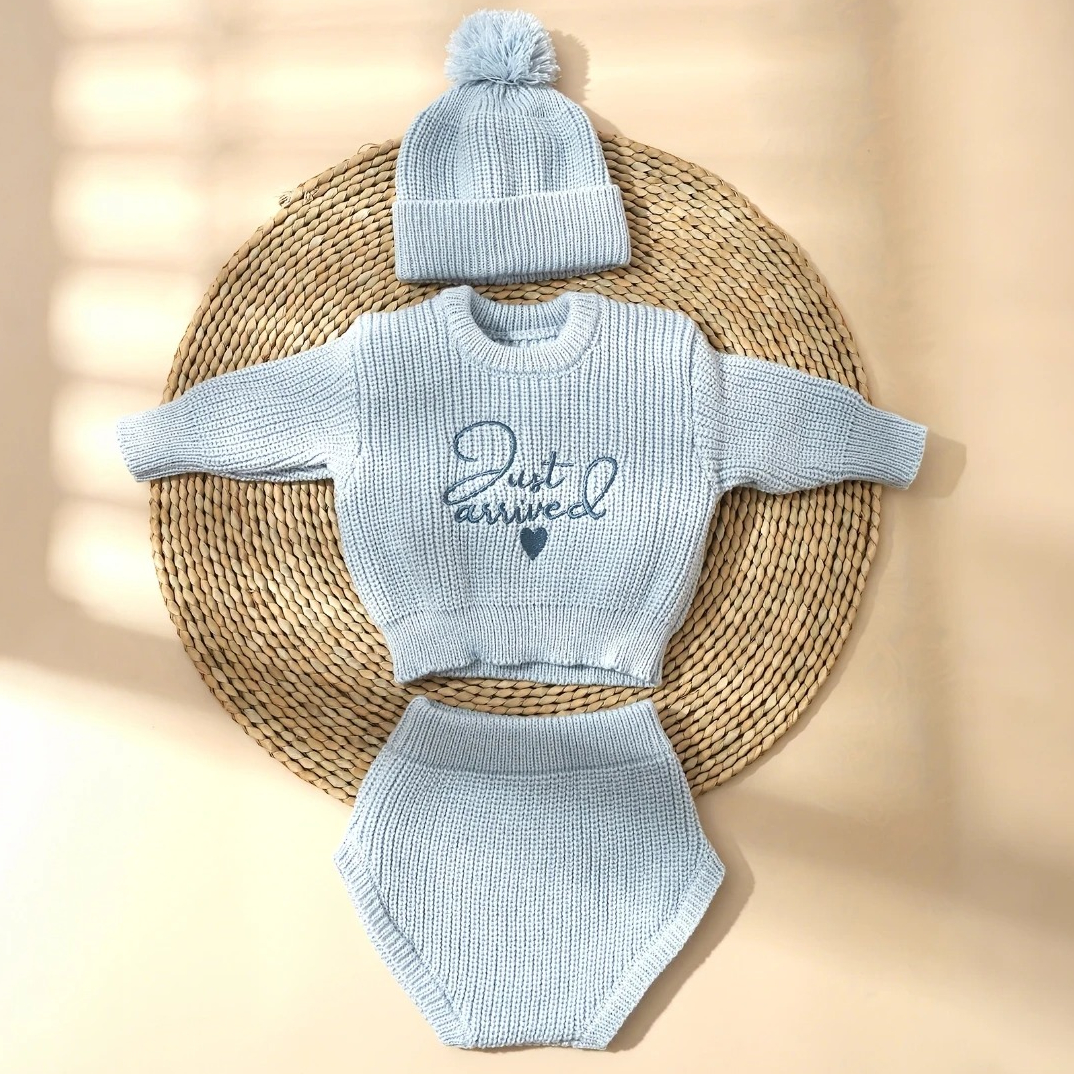3pcs Set Knitted Newborn Boy G – Embroidery World Bewertung und Preis