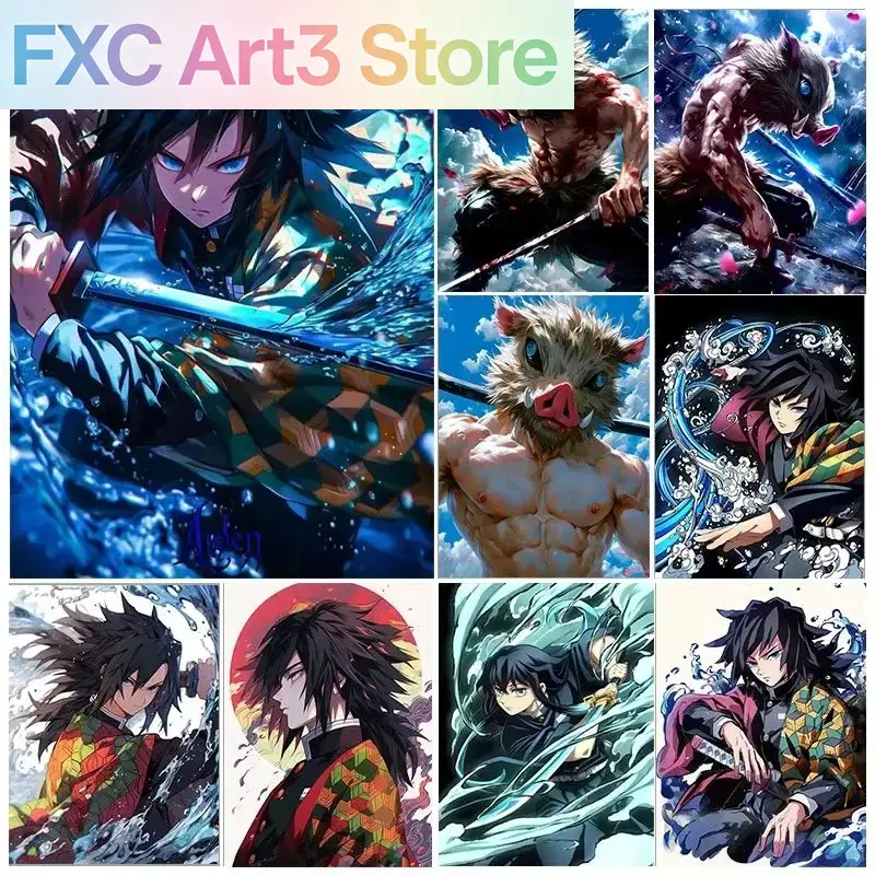 Frameless,1PCS Demon Slayer Fu – Embroidery Art Painting Bewertung und Preis