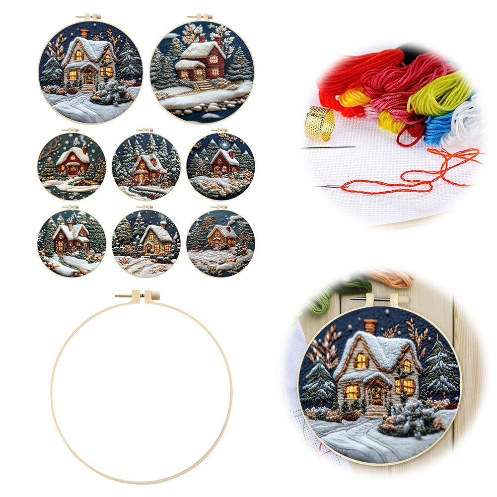 Xmas House Stamped Cross Stitc – Embroidery Xmas Kits Bewertung und Preis