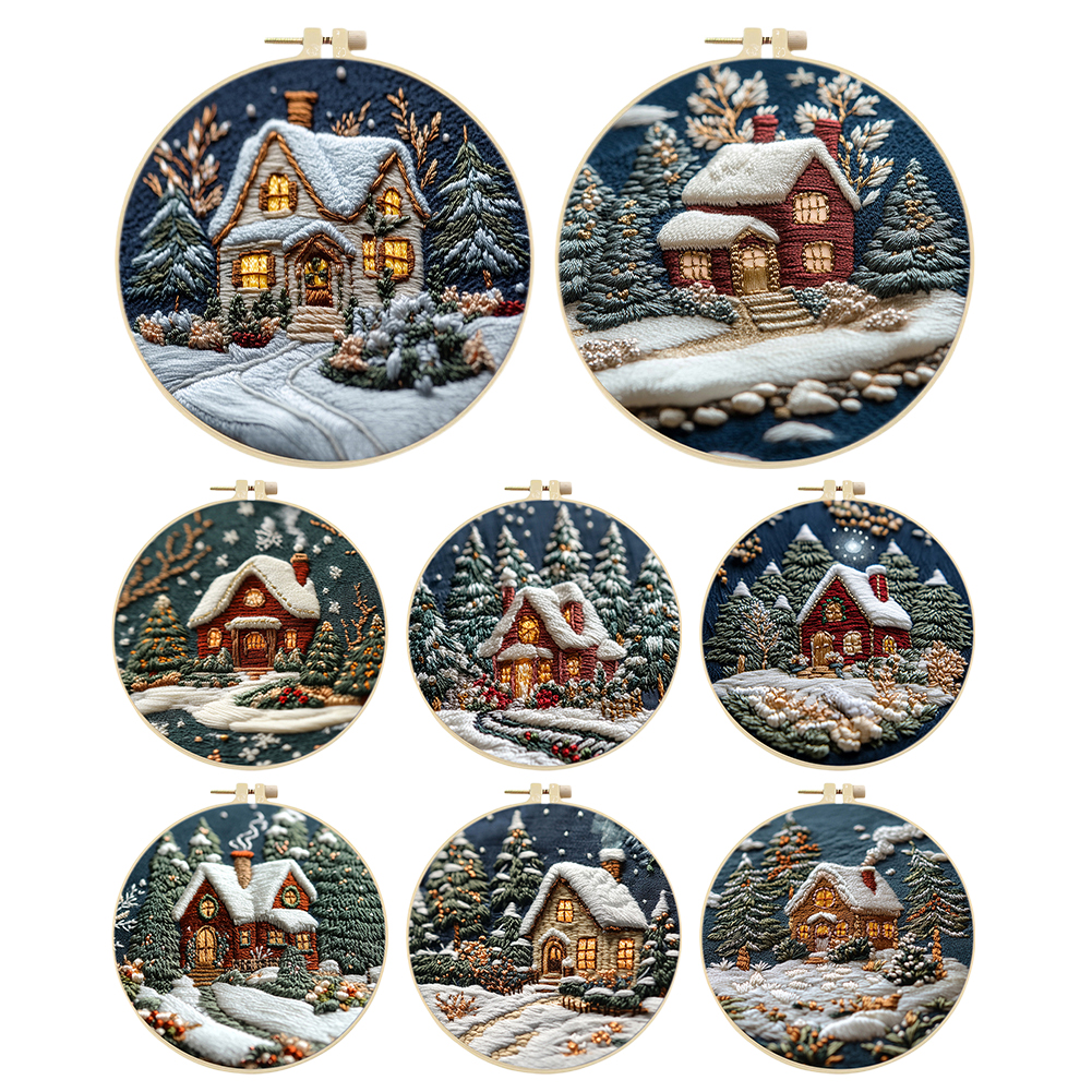 Xmas House Stamped Cross Stitc – Embroidery Xmas Kits Bewertung und Preis