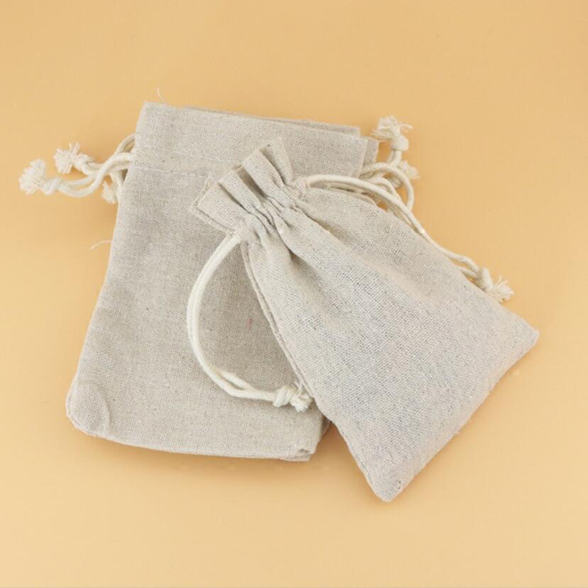50PCS Linen Drawstring Bags Je – Linen Fabric Natural Bewertung und Preis