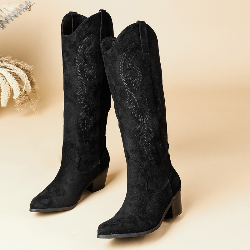 Women's Pointed Toe Suede Embr – Embroidery Gift Bewertung und Preis