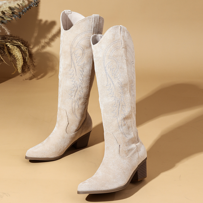 Women's Pointed Toe Suede Embr – Embroidery Gift Bewertung und Preis