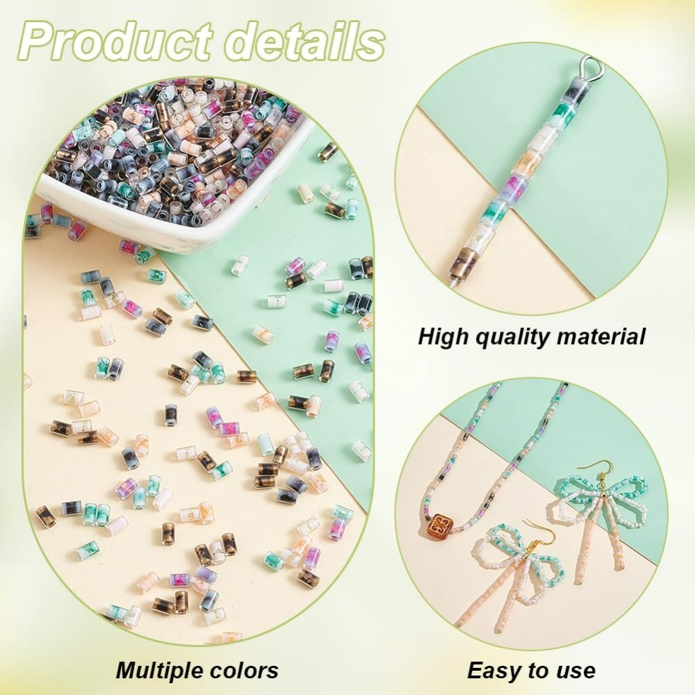 720pcs 6 Colors Tube Beads 24g – Embroidery Beads Bewertung und Preis