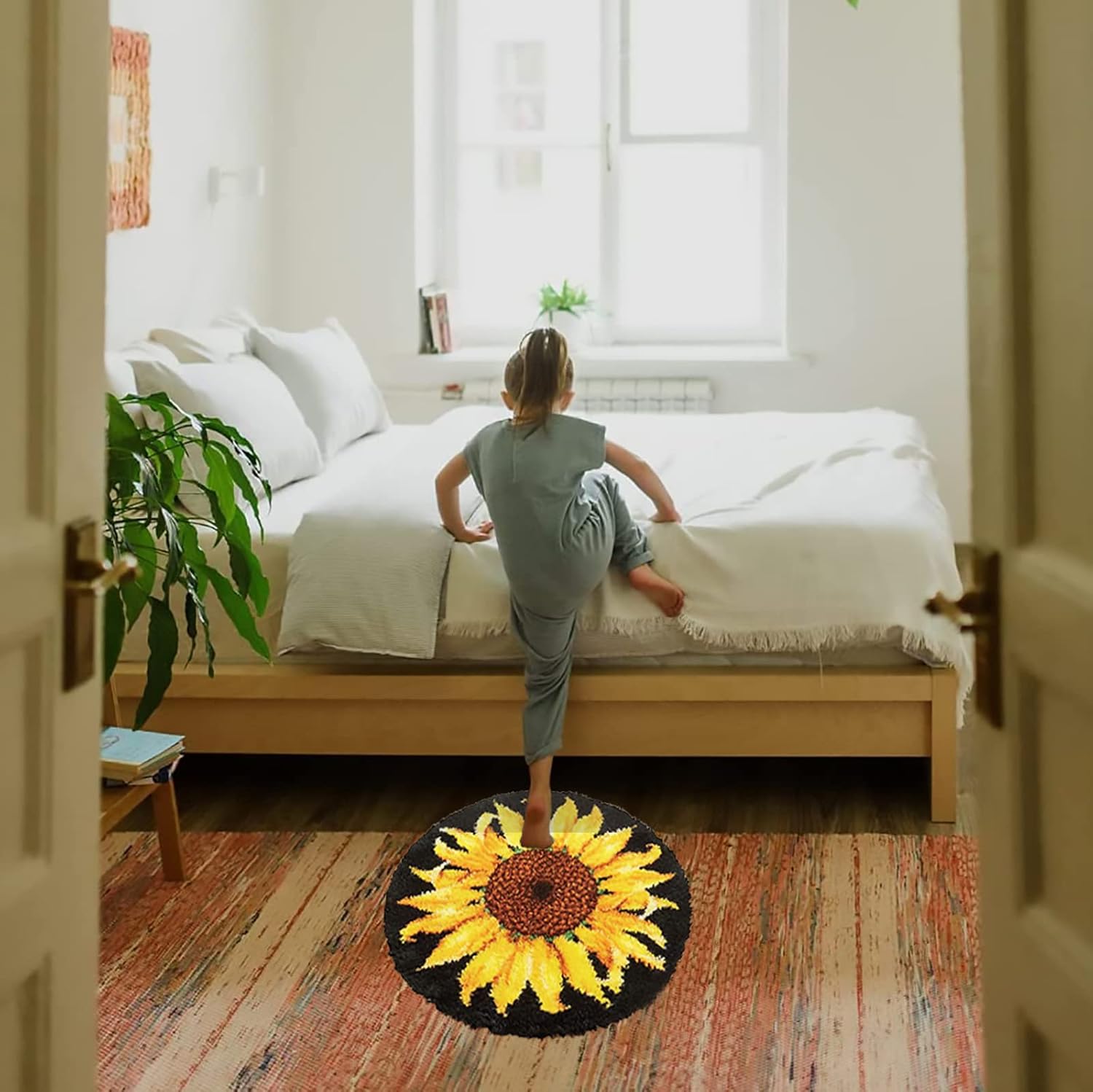 Latch Hook Rug Kit, Sunflower  – Embroidery X Pattern Bewertung und Preis